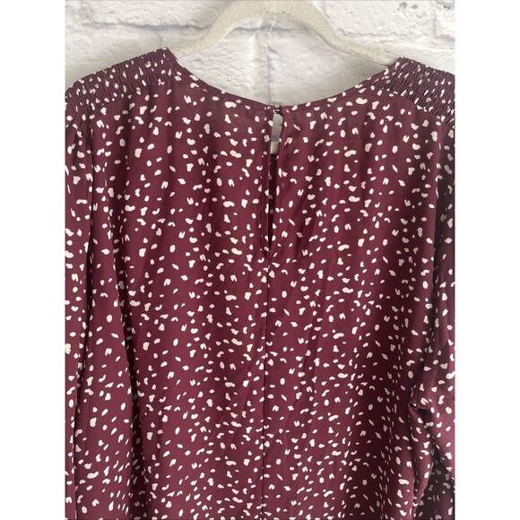 Lush Women’s NWT Madison Burgundy Abstract Casual Career Blouse Size 3X - Picture 6 of 7